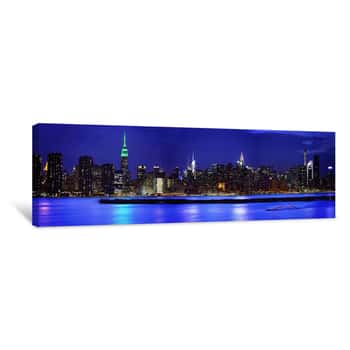 Image of East River Midnight Blue NYC Canvas Print