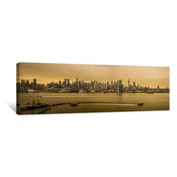 Image of NYC Panorama Shades of Gray Canvas Print