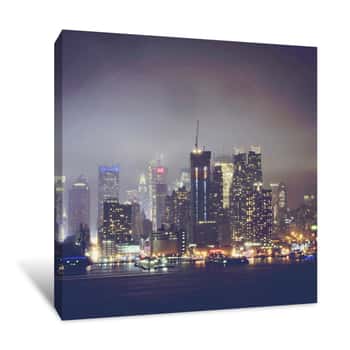 Image of New York Skyline Halo of Light Canvas Print