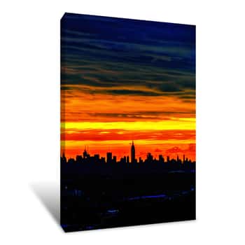 Image of Breathtaking New York City Sunset Skyline Canvas Print