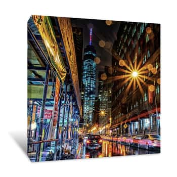 Image of Colorful New York City Freedom Tower Canvas Print