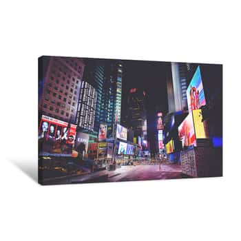 Image of New York City Time Square at Night Canvas Print
