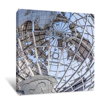 Image of Steel Globe at Columbus Circle Close Up Canvas Print