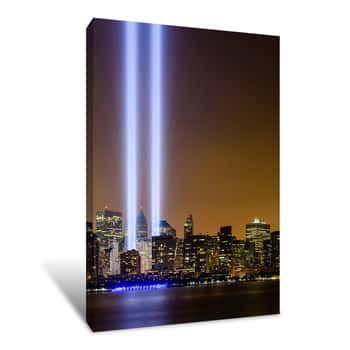 Image of New York City World Trade Center Light Beam Tribute Canvas Print