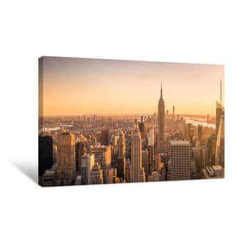 Image of New York City Skyline Panorama At Sunset Canvas Print