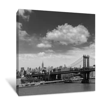 Image of Manhattan Bridge From Brooklyn New York City Canvas Print