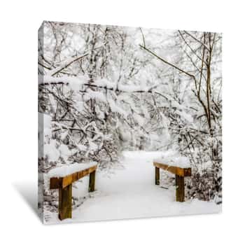Image of Snow Covered Bridge Canvas Print