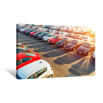 Image of Dealer New Cars Stock Canvas Print