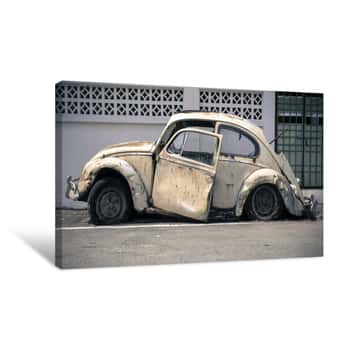 Image of Old Abandoned Car Canvas Print