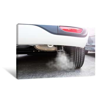 Image of Pipe Exhaust Car Smoke Emission Canvas Print