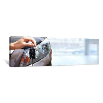 Image of Hand With A Car Key Canvas Print