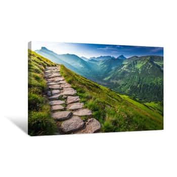 Image of Footpath In The Tatras Mountains At Sunrise, Poland Canvas Print