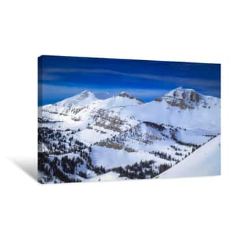 Image of The Amazing Views From Jackson Hole Mountain Ski Resort In The Grand Teton National Park, Wyoming Canvas Print