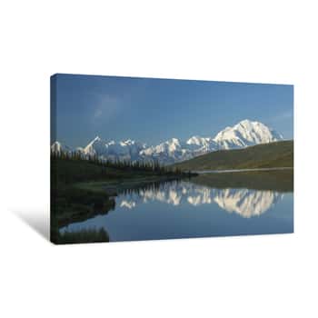 Image of The Alaska Range Reflected In Wonder Lake, Denali National Park, Canvas Print