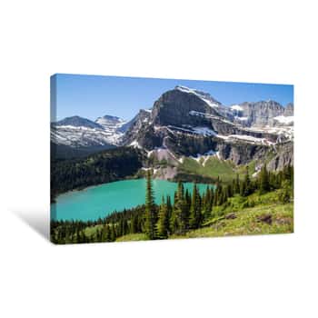 Image of Glacier National Park Montana Mountains And Lakes Canvas Print