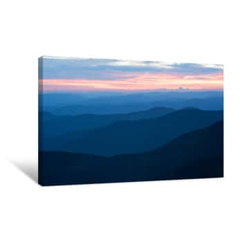 Image of Blue Mountain Silhouettes Canvas Print