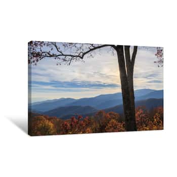 Image of The Great Smokey Mountains National Park In The Beginning Of November Canvas Print