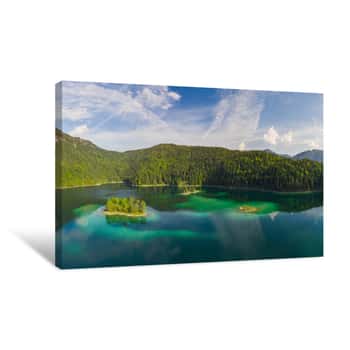 Image of Eibsee, Bavaria, Lake In The Mountains Canvas Print