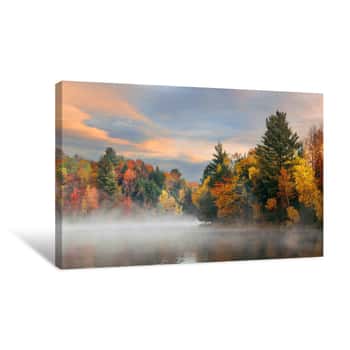 Image of Lake Autumn Foliage Canvas Print