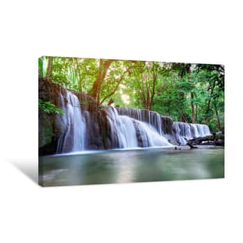 Image of Beautiful Waterfall  Landscape In Thailand Canvas Print
