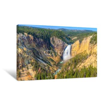 Image of Lower Falls Of The Grand Canyon Of The Yellowstone National Park Canvas Print