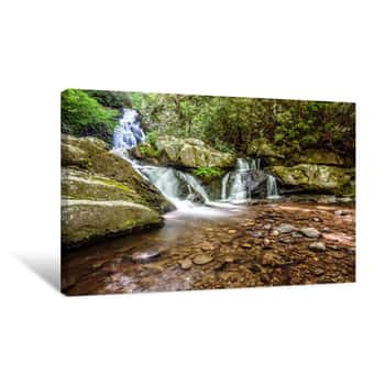 Image of Great Smoky Mountains - Spruce Flats Falls - Waterfall Canvas Print