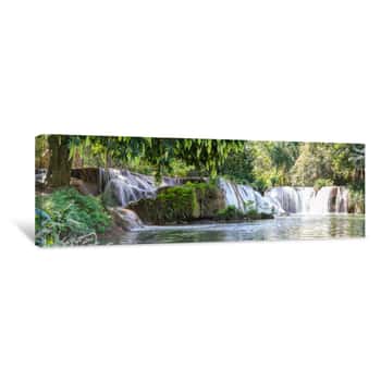 Image of Panorama Chet Sao Noi Waterfall In National Park Canvas Print