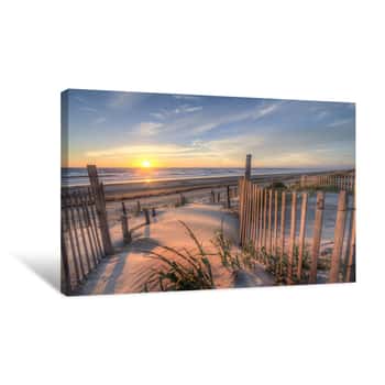 Image of Sunrise As Seen From The Sand Dunes At The Outer Banks, NC Around Corolla Beach In September, 2014 Canvas Print