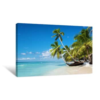 Image of Caribbean Beach In Saona Island, Dominican Republic Canvas Print