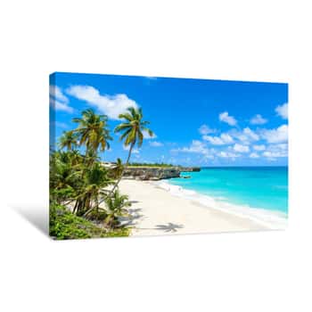 Image of Paradise Beach On The Caribbean Island Of Barbados Canvas Print