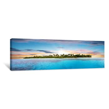 Image of Beautiful Nonsettled Tropical Island In Sunset Canvas Print
