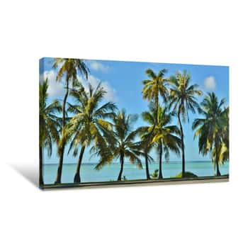 Image of Palm Trees And The Beach Canvas Print