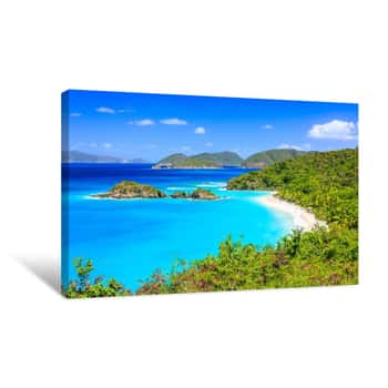 Image of Caribbean,Trunk Bay On St John Island, US Virgin Islands Canvas Print