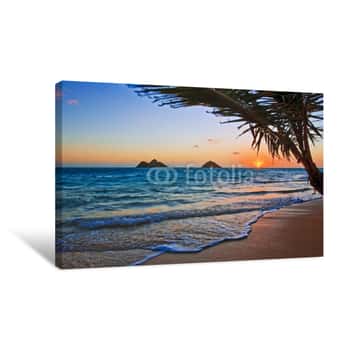 Image of Pacific Sunrise At Lanikai Beach, Hawaii Canvas Print