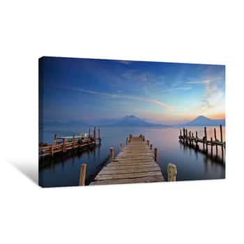 Image of Sunset over Volcano Lake Canvas Print