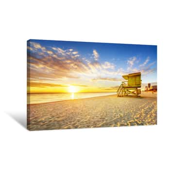 Image of Miami South Beach Sunrise Canvas Print