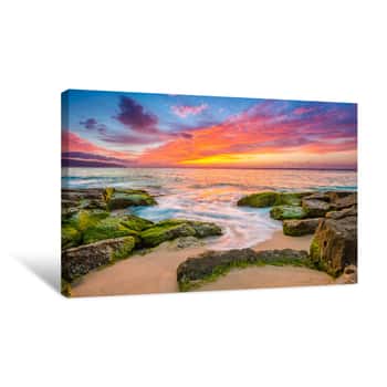 Image of North Shore Oahu Sunset Canvas Print
