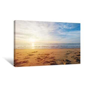 Image of Colorful Ocean Beach Sunrise Canvas Print