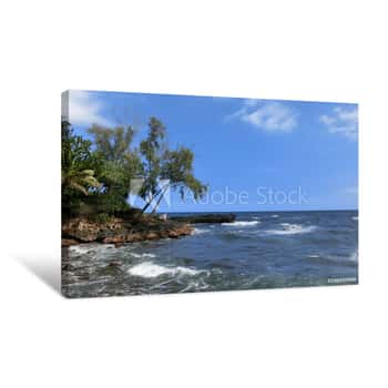 Image of Beautiful Tropical Hawaiian Coastline Canvas Print