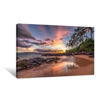 Image of Colourful Sunset From Secret Cove, Maui, Hawaii Canvas Print