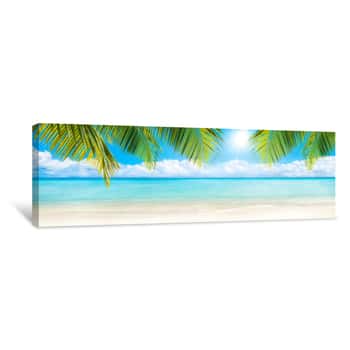 Image of Sommer, Sonne, Strand Und Meer Als Hintergrund Canvas Print