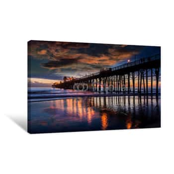 Image of Reflections At Oceanside Pier Canvas Print