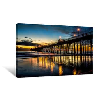 Image of Oceanside Pier At Sunset Canvas Print