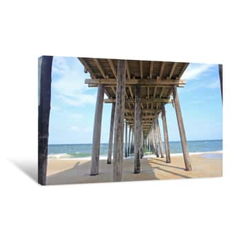 Image of Pier On Rodanthe Beach Canvas Print