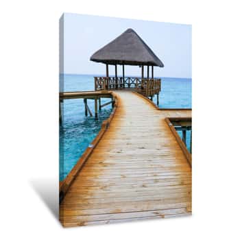 Image of Wooden Path Leading To Gazebo Canvas Print