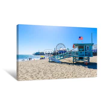 Image of Santa Monica Beach, Los Angeles, California, USA Canvas Print