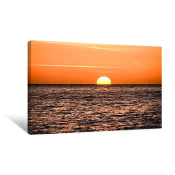 Image of The  Sun Setting In The Sea Canvas Print