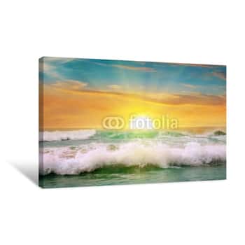 Image of Fantastic Sunrise On The Ocean Canvas Print