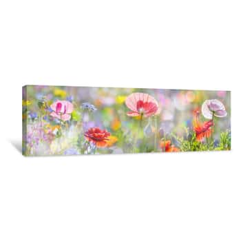 Image of Summer Meadow With Red Poppies Canvas Print