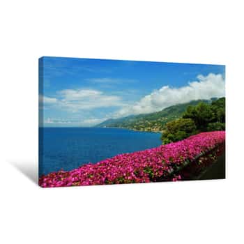 Image of View On Recco With Bougainville Canvas Print